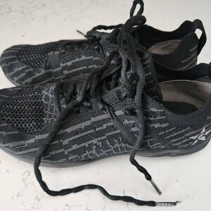 Kids Black Sneakers with Red Accents